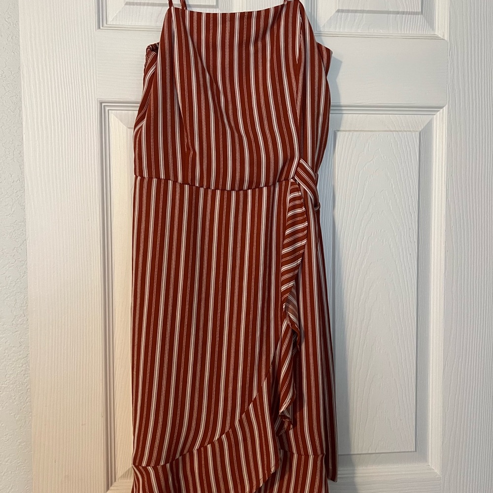Xhilaration burnt orange and White Striped Mini Dress